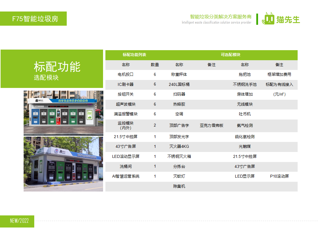 貓先生智能垃圾分類房，定時定點垃圾收集站 ，垃圾房生產廠家