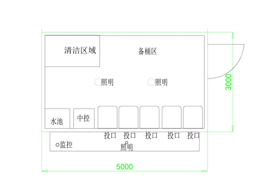 垃圾房尺寸圖，智能垃圾房，垃圾分類收集點，回收站生產廠家，垃圾分類定時定點收集點